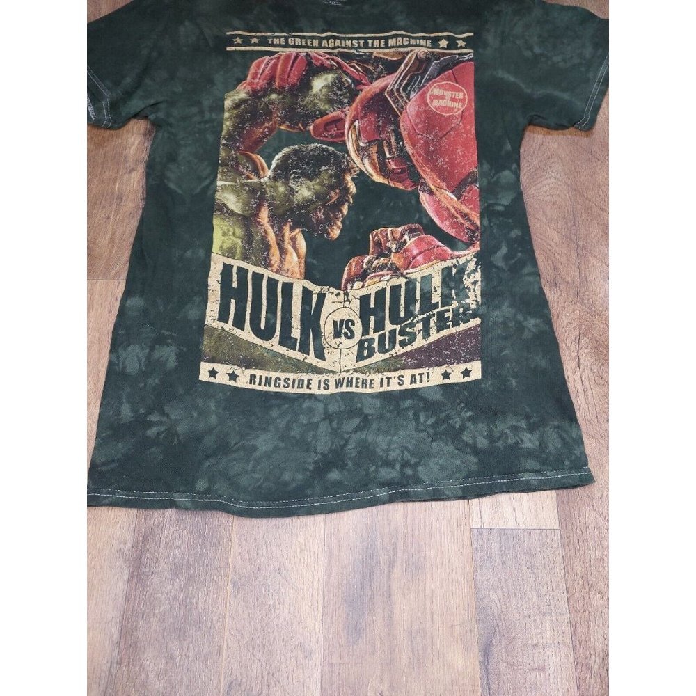 Marvel Avengers T Shirt Mens Small Hulk Vs Hulkbuster Green Against The Machine - Picture 5 of 12